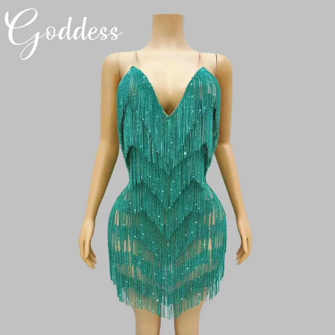 Роскошное Новое Женское платье-комбинация с бахромой и открытой спиной женское