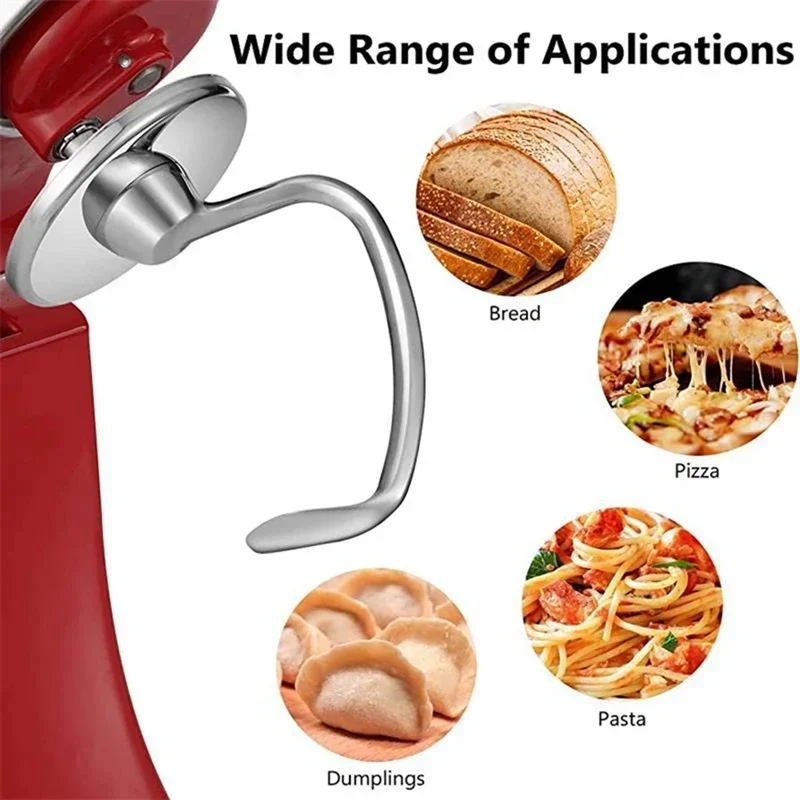 Фото Насадки и аксессуары для миксера KitchenAid 5-квартового, 5-литрового, 5-квартового (5KWW) и 5-литрового (5K7SDH) моделей: проволочный венчик, крюк для теста и насадка-лопатка. №2