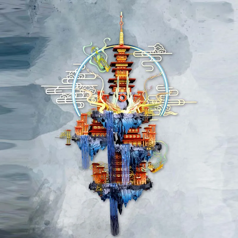 

Penglai Island 3D Metal Assembly model Jigsaw Puzzle High Difficulty DIY