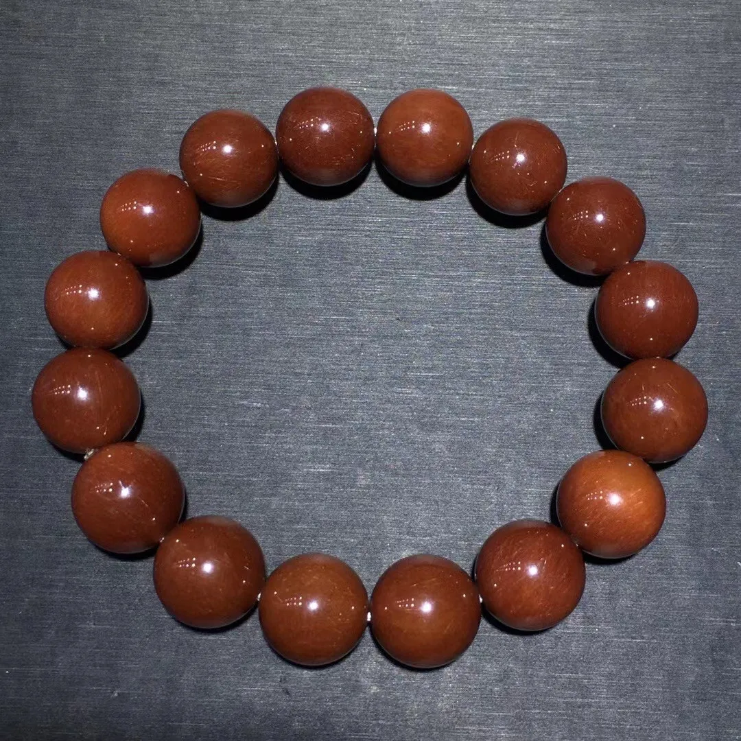

13mm Natural Red Hair Rutilated Quartz Bracelet Jewelry For Women Men Luck Gift Healing Energy Crsytal Round Beads Strands AAAAA