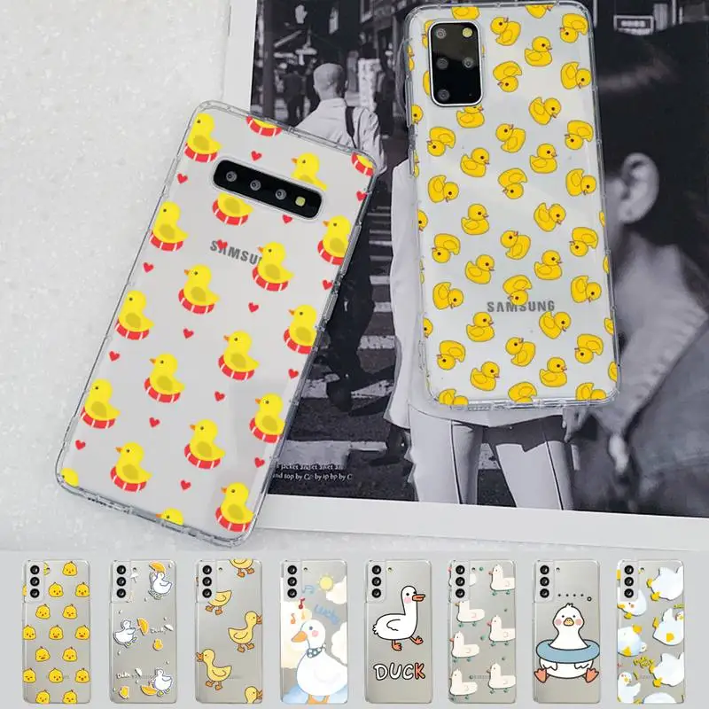 

duck cartoon cute Phone Case for Samsung A51 A52 A71 A12 for Redmi 7 9 9A for Huawei Honor8X 10i Clear Case