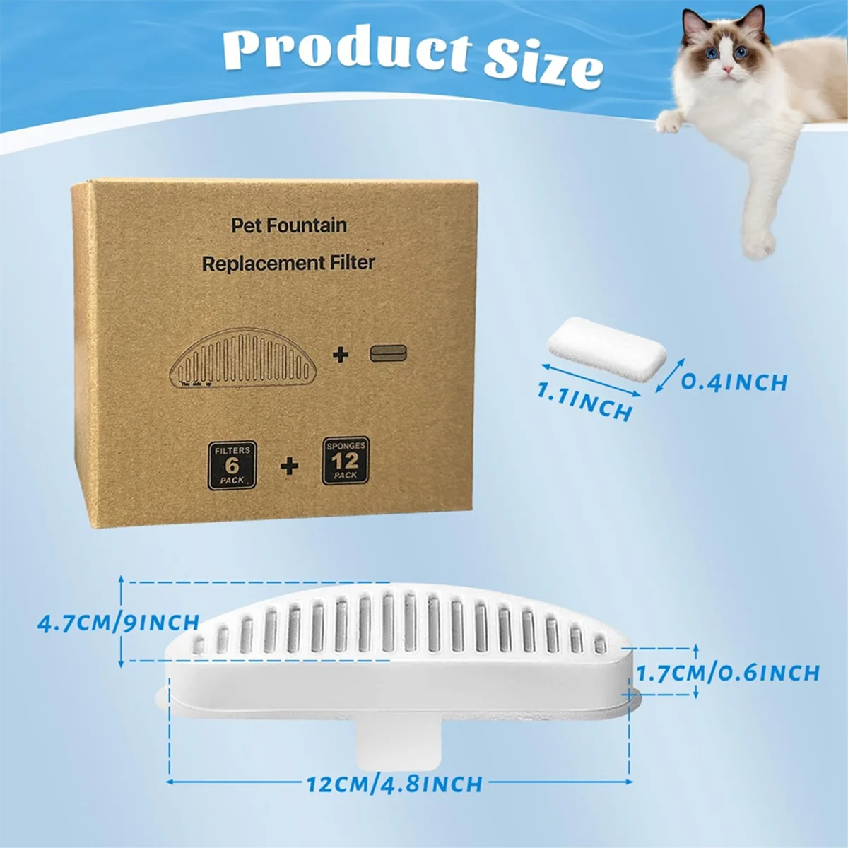 6 шт. деталь для фонтана 67 унций/2 л