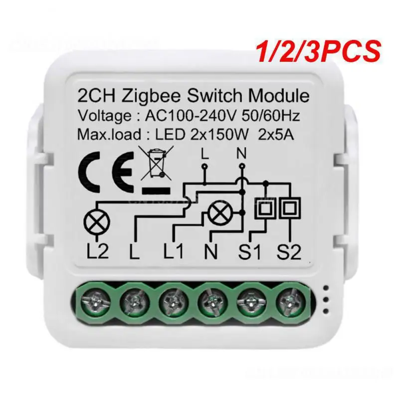 

Умный Wi-Fi модуль Tuya 1/2/3 шт., потайной переключатель для роликового затвора, электродвигатель 1/2, совместим с Alexa