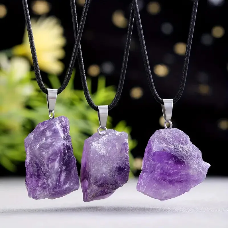 Лидер продаж кулон из лавандового аметиста с необработанным камнем нерегулярное