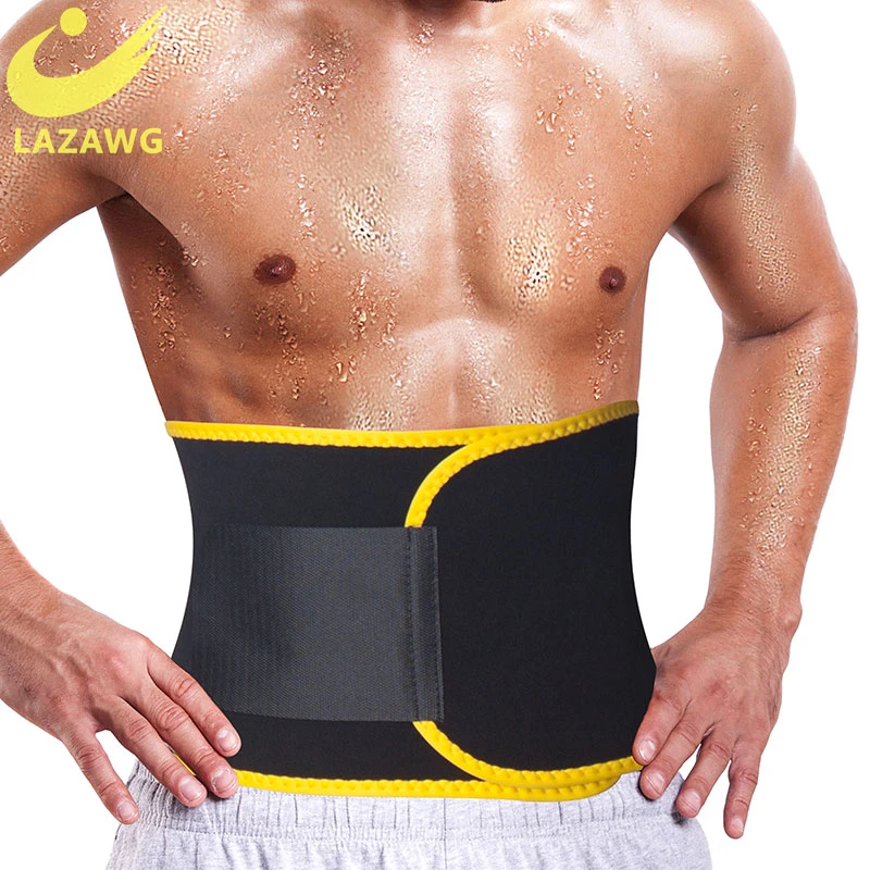 LAZAWG Men Waist Trainer Trimmer Sauna Sweat Belt Belly Corsets  Control Sport Burner Workout Weight Loss Slimming Body Shaper