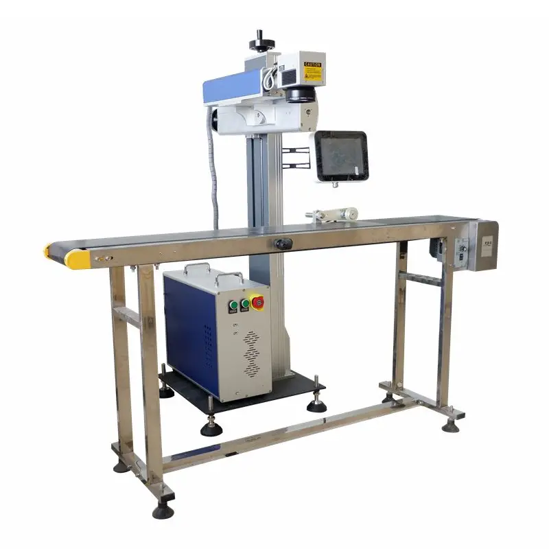 

PVC HDPE Plastic pipe laser printing marking machine flying fiber laser engraving machine for pipe