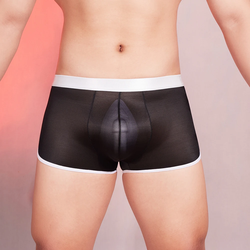 Мужское нижнее белье с низкой посадкой масляные блестящие гладкие боксеры шорты