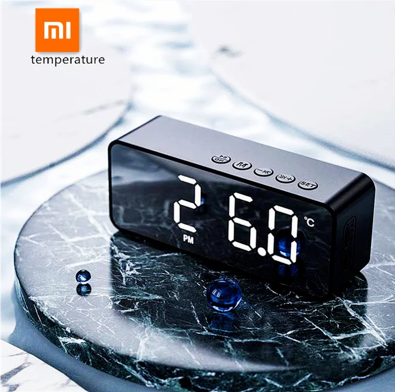 

Hot for Xiaomi Bluetooth Speaker Clocks FM Radio LED Digital Smart Alarm Clock Watch Table Electronic Desktop Clocks Table Decor