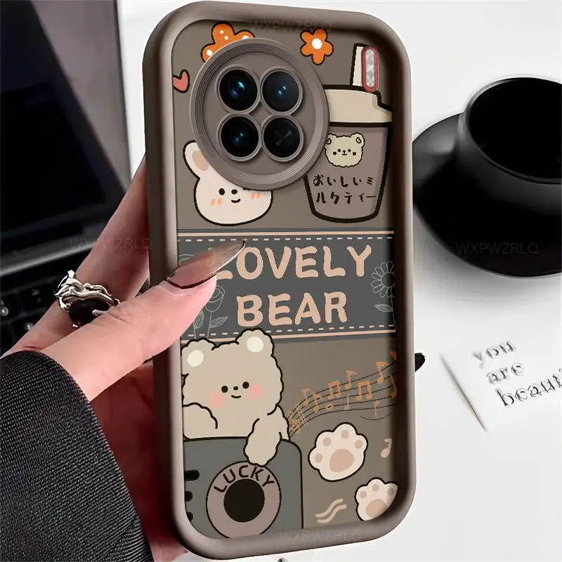 Чехол для телефона с рисунком медведя vivo X90 Pro X90s X 90 модная силиконовая мягкая