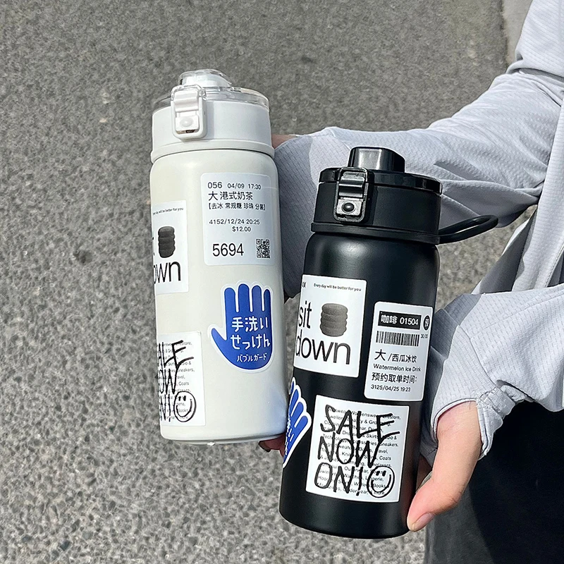 

Stainless Steel Thermos Bottle Portable Vacuum Flask Insulated Thermal Water Bottle Cold and Hot Coffee Cup Tumbler 350/550ml