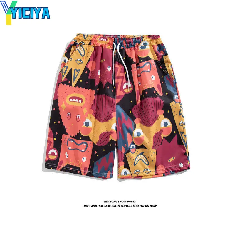 YICIYA Thin Flower Printing Men And Women's Shorts Summer Loose Casual Couple Shorts Streetwear Y2k Clothes Beach Board Shorts