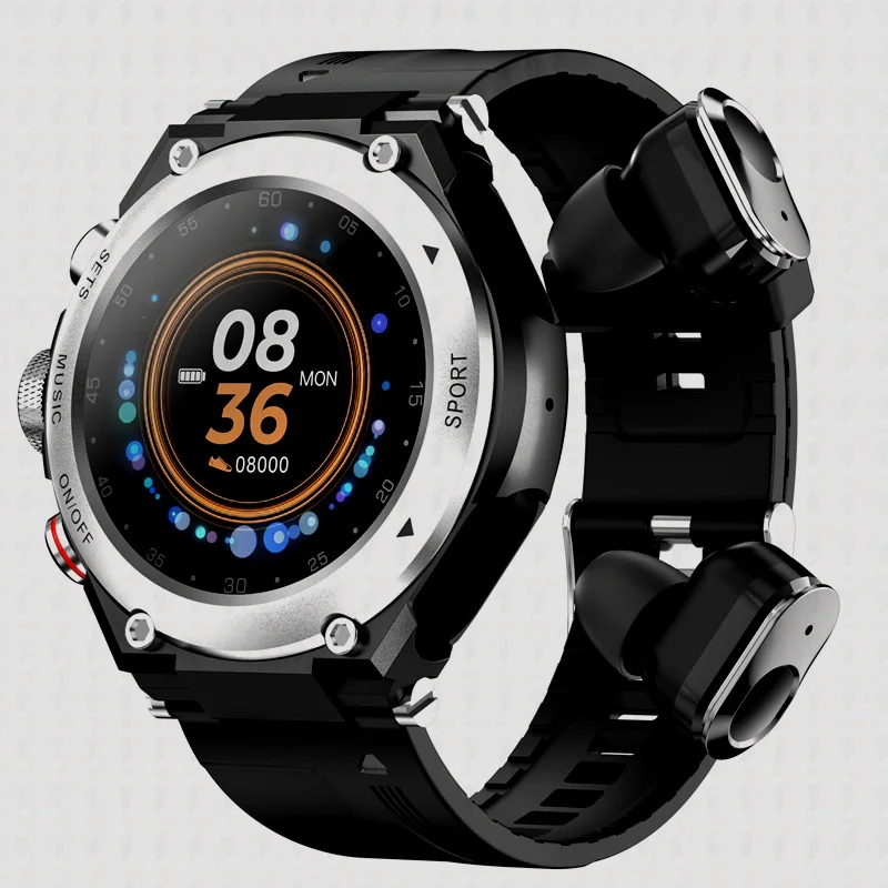 

T92 Man Watch Men Smartwatch Bracelet 2 in 1 Women TWS Wireless Earbuds Wrist 1.28Inch Heart Rate Blood Pressure 2023 New Smart