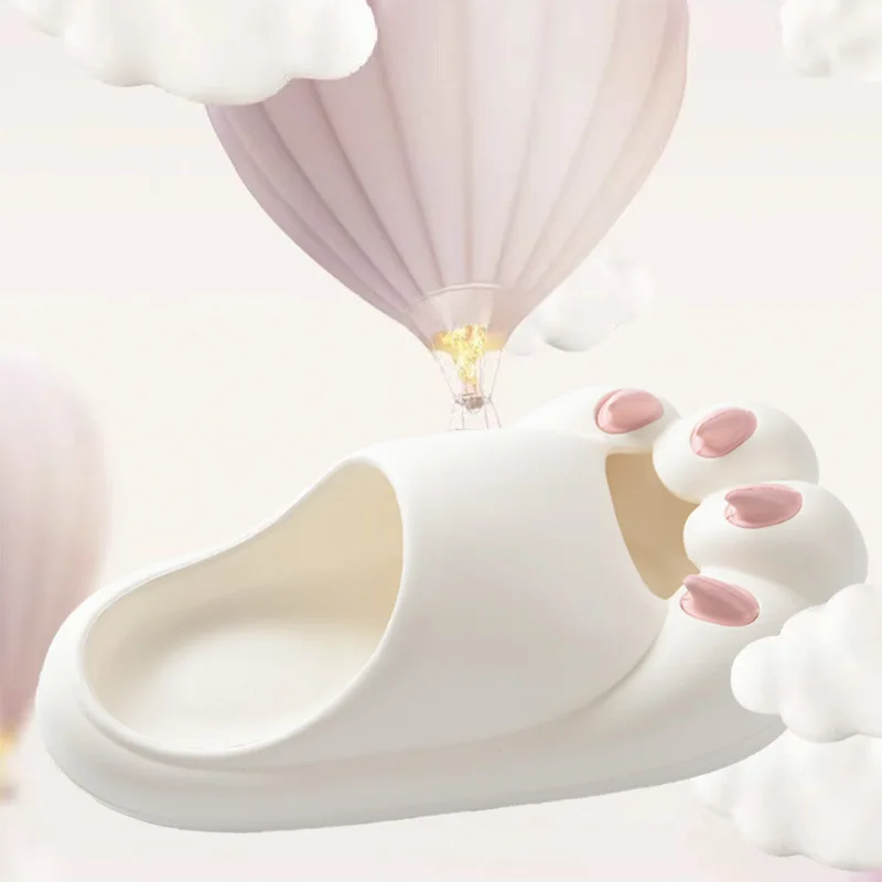 Animal Paw Shape Summer Sandals Women Thick Soft Sole EVA Bathroom Slides Woman Non-Slip Outdoor Beach Shoes Slippers