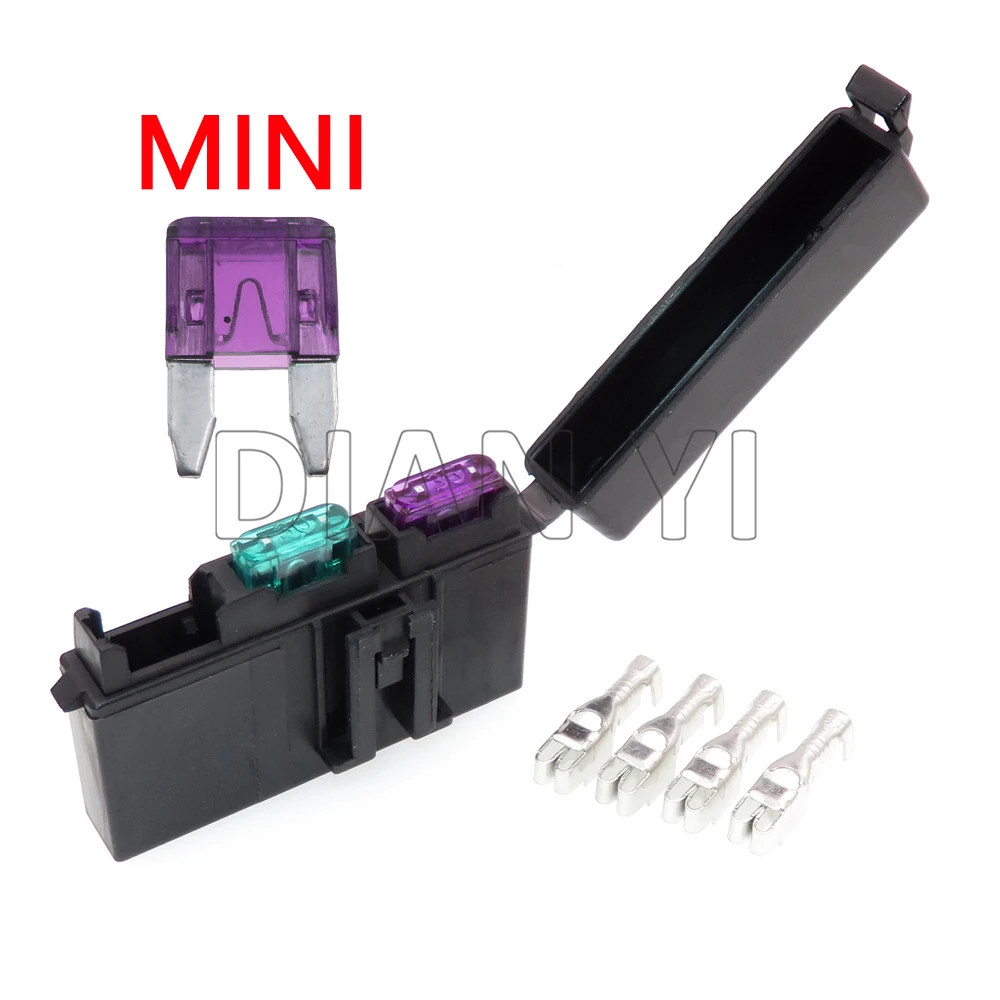 1 Set 2Way Mini Auto Power Connector Car Blade Type In-line Fuse Holder Small InLine Fuse Box Assembly With Terminal