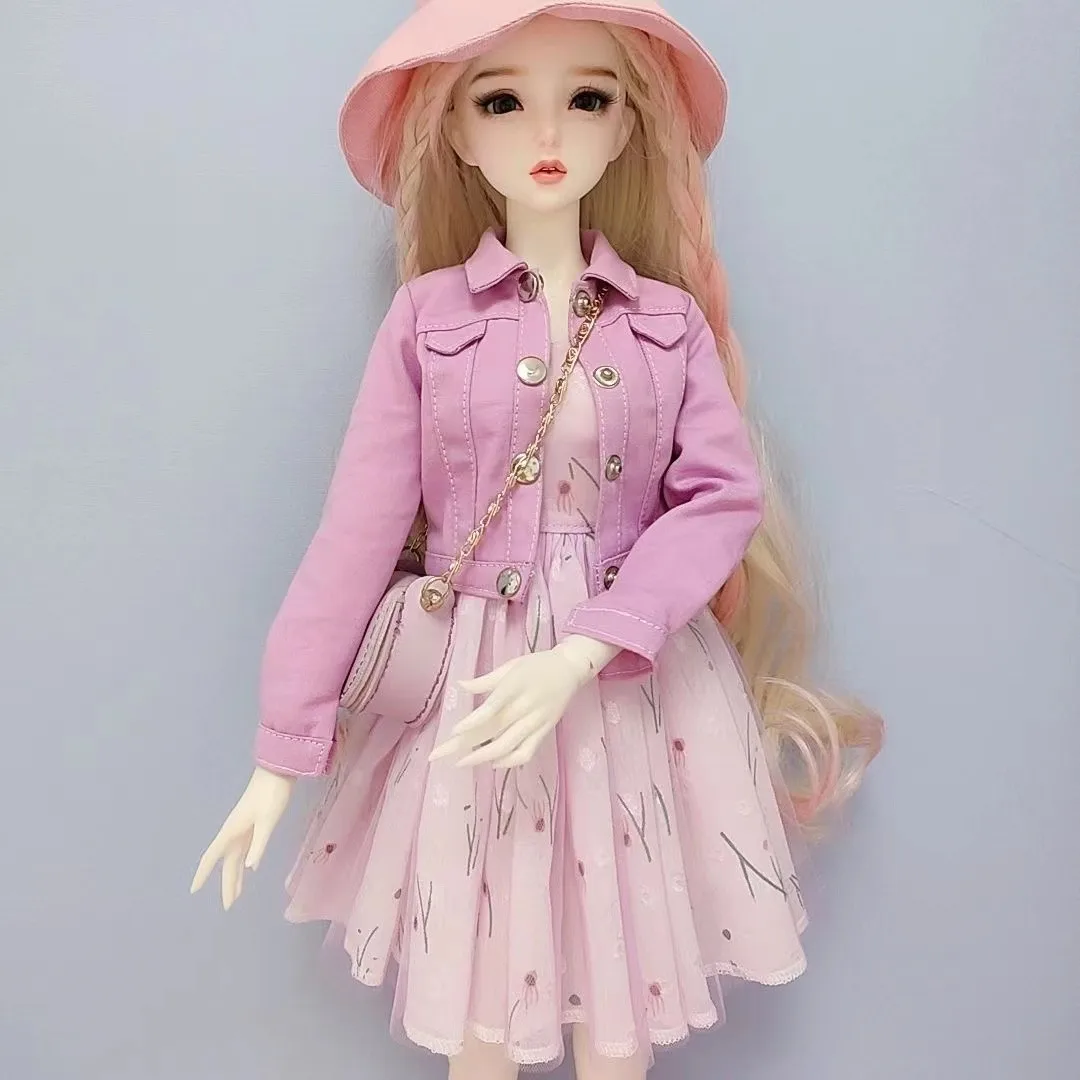 BJD doll clothes skirt and denim jacket 1/3 doll clothes a set ,only doll clothes no other doll accessories