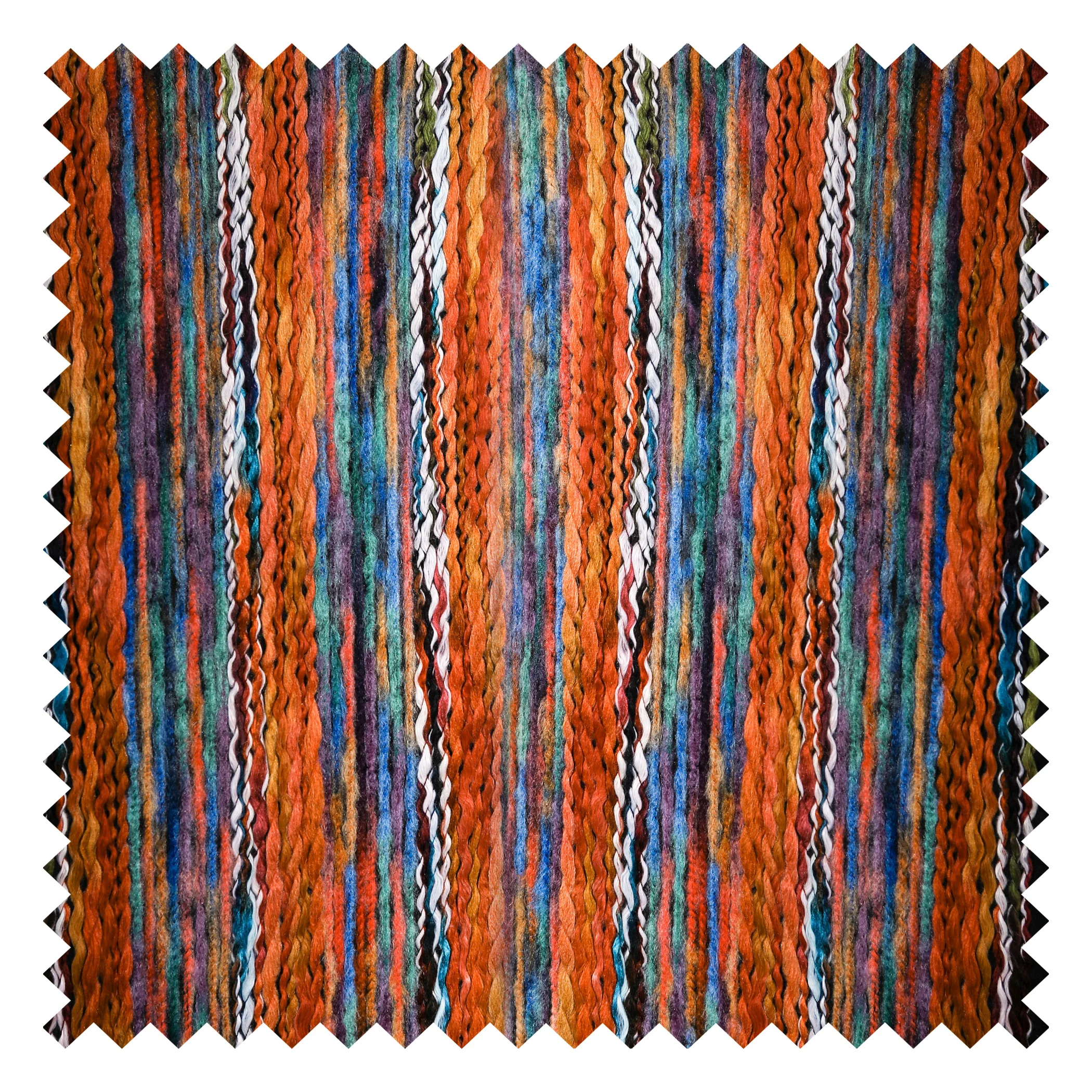 

Orange Blue Contrast Color Small Twist Knitted Fabric Color Thick Bold Stripes Woven Texture Clothing Fabric