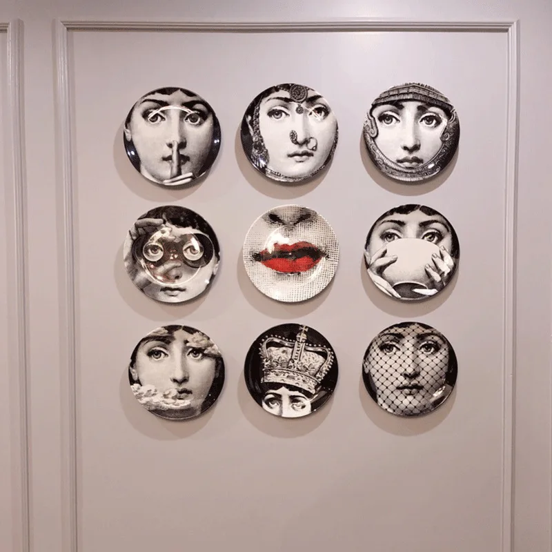 

European style ceramic face plate decorative plate decoration, living room porch TV cabinet, watch plate handicraft decoration