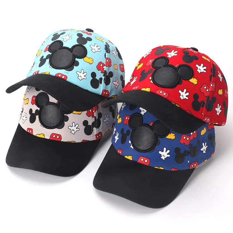 Spring Baby Boy Girl Baseball Cap Cartoon Mickey Mouse Hand Kids Hat Adjustable Hip-hop Children Embroidery Photography Props