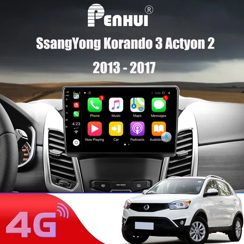 

Penhui for Ssangyong Korando (2014-2016) Car Radio Multimedia Video Player Navigation GPS Android 10.0 Double Din 5.0