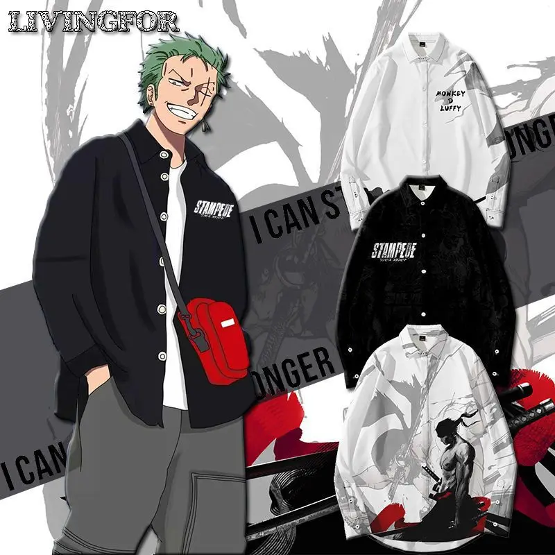 One Piece Nami Sanji Beach Wear Shirt Jacket Unique Design Short Sleeved Shirt Long Sleeved Shirt Trendy Clothing Commuter Shirt