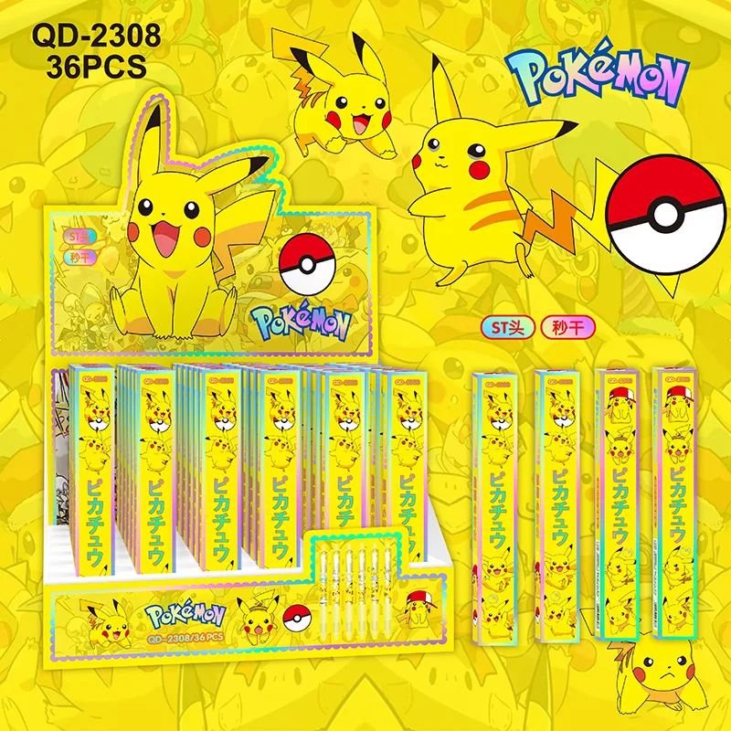 Набор Гелевых Ручек Sanrio Pokemon 18/36 Шт. Черные Школьные И Офисные Канцелярские