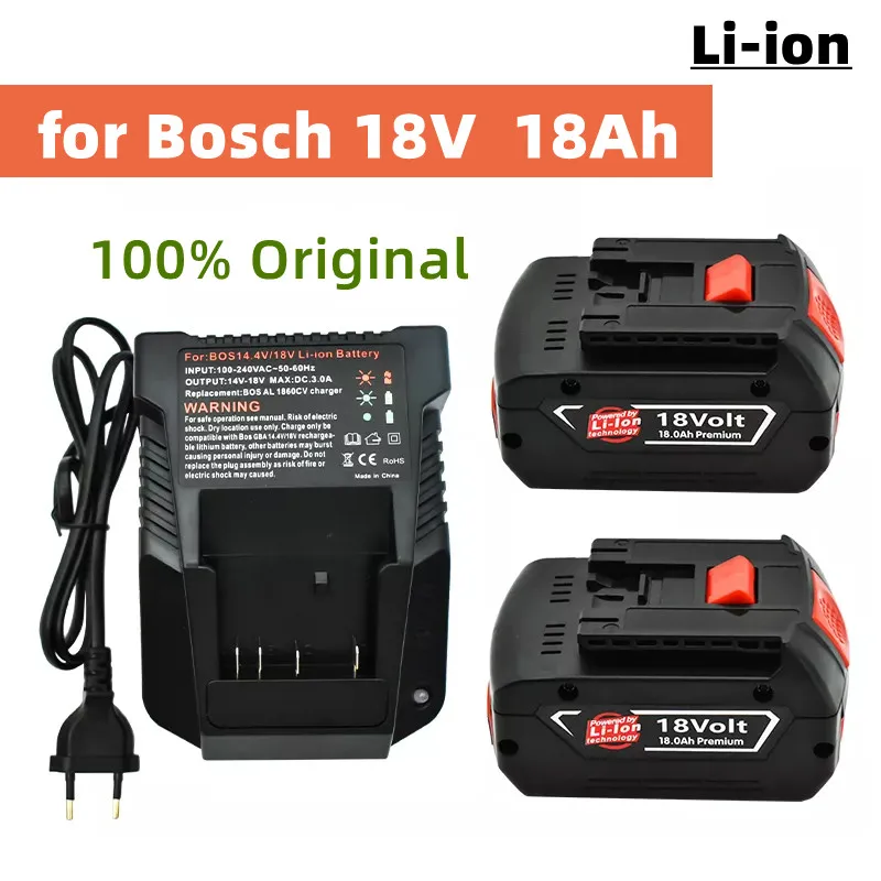 

100% Original 18V Li-ion Battery, for Bosch Electric Drill 18V 18Ah Rechargeable Battery, BAT609 BAT609G BAT618 BAT618G BAT614