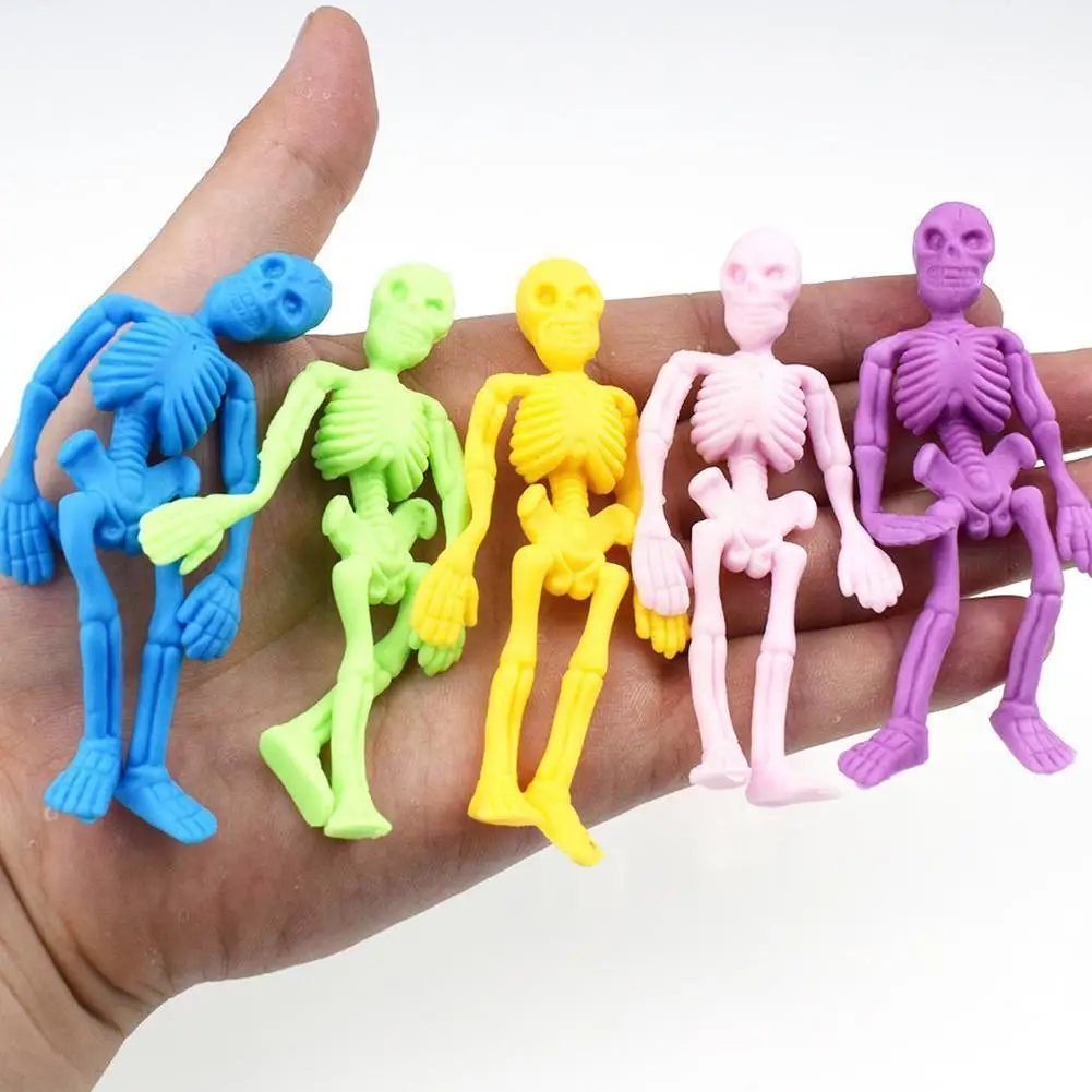 

Skull Tpr Halloween Toys Anti-stress Elastic Skeleton Adult Squeeze Stress Relief Zombie Fun Kids Model Toys Gift Toys V3a9