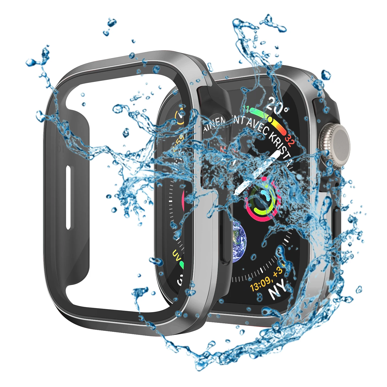 

Glass+Metal Case For Apple Watch Ultra 49mm Accessories Protector Bumper Tempered iwatch series 8 7 se 45mm 41mm 44mm 40mm cover