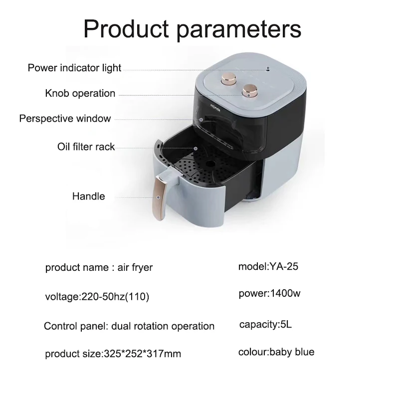 Фритюрница на 5 л электрическая фритюрница духовая безмасляная плита с сенсорным