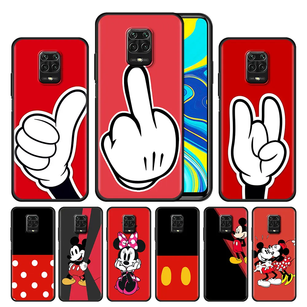 

Case Cover for Xiaomi Redmi Note 9 9s 8 8T 10 11 7A 9c 9T 10A 10c 11S Pro Casing Black TPU Disney Vintage Mickey Mouse