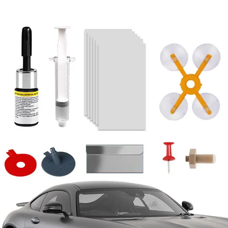 Car Windshield Repair Kit Auto Glass Crack Repair Liquid Kit Multi-Purpose Glass Repair Supplies For Cars RVs SUVs And Trucks