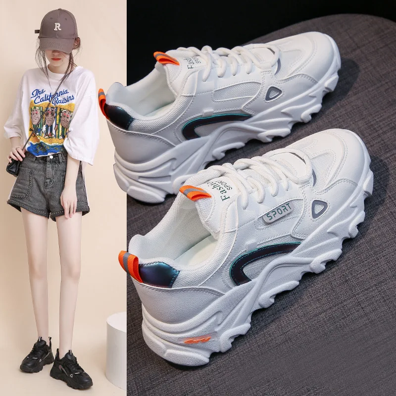 

Dad's Shoes Female 2023 Summer New Breathable Student Sports Casual Shoes Female Ins Fashion Casual Net Shoes Female