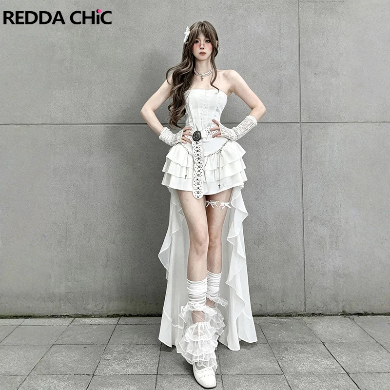 Фото Платье-корсет REDDACHiC с крючками и петлями, без бретелек, с асимметричным подолом и оборками, для женщин, на день рождения, вечеринку, музыкальный фестиваль №1