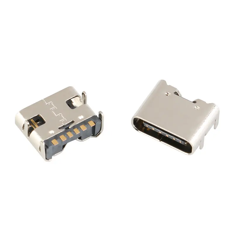 

20/10/5pcs 6 Pin SMT Socket Connector Micro USB Type C 3.1 Female Placement SMD DIP For PCB design DIY high current charging