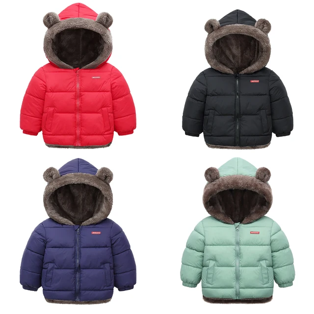 Kids Cotton Clothing Thickened Down Girls Jacket Baby Children Winter Warm Coat Zipper Hooded Costume Boys Outwear for Children 1