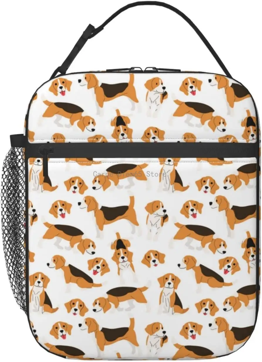 

Beagle Dog Lunch Bag Insulated Water-Resistant Tote Bag Reusable Lunch Box For Picnic Travel