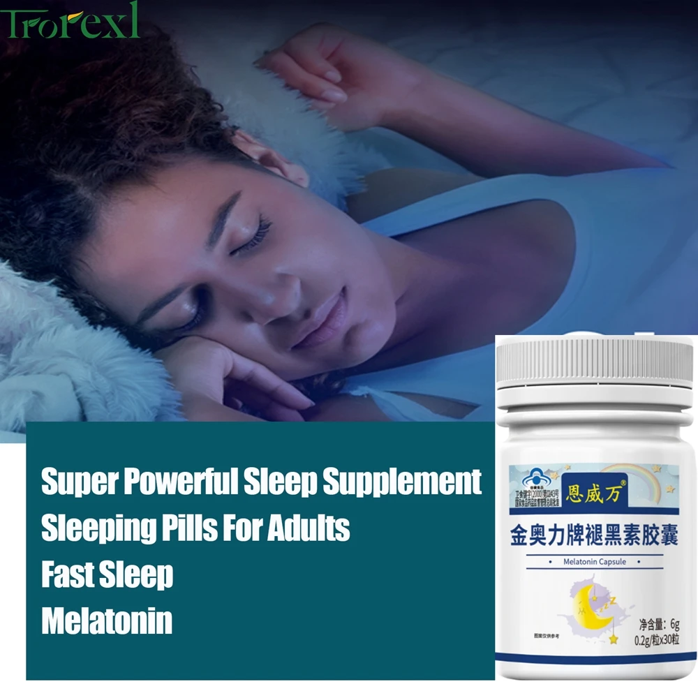 

Trorexl Night Time Sleep Aid Help Improve Insomnia for good sleep 1 capsule before bed 200mg, 30Count