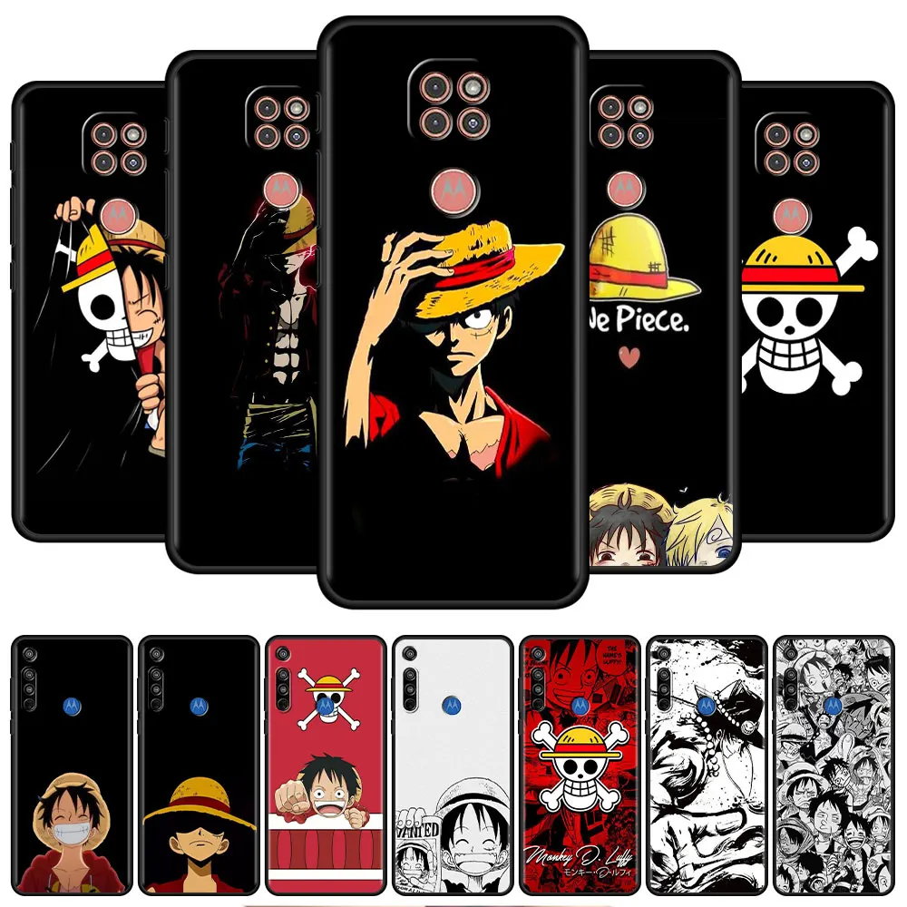 

Black Phone Case For Moto G30 G60 G50 G22 G31 One Fusion G9 Play G8 Power One Hyper Edge 20 Fundas Cover Pirate King Anime