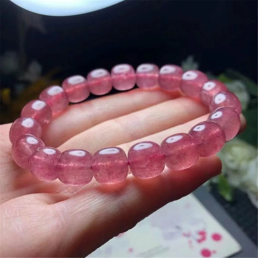 

10mm Natural Red Strawberry Quartz Bracelet For Women Lady Men Love Gift Crystal Beads Rare Gemstone Stone Strands Jewelry AAAAA