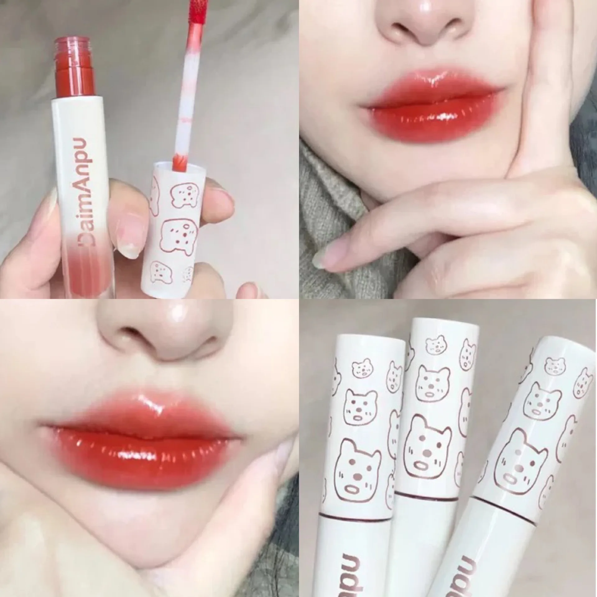 

Cute Lipgloss Bulk Moisturizer Lip Plumper Lip Gloss Cosmetics Reduce Lip Line Nutritious Liquid Lipstick Lips Tint Lip Glaze