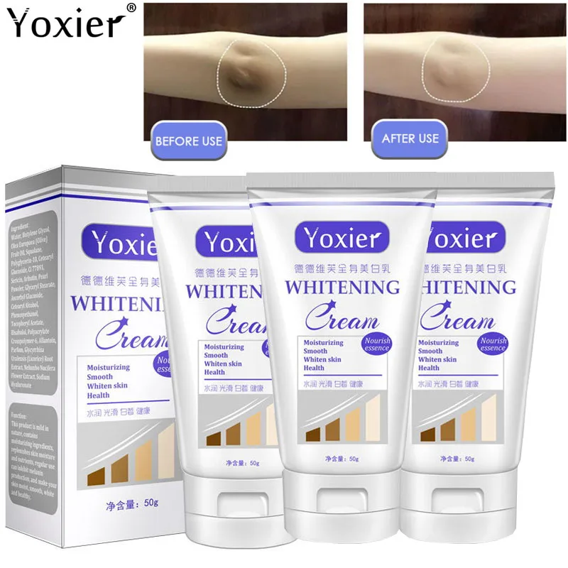 

3pcs Body Whitening Cream Bleaching Arm Armpit Ankles Lightening Body Lotion Private Part Elbow Knee Body Milk Whiten Body Care