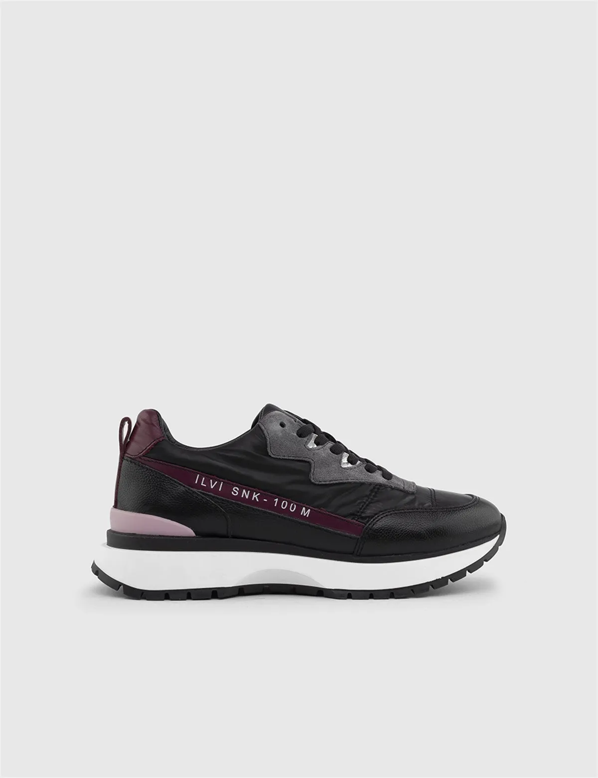 

ILVi-Genuine Leather Handmade Uwe Black-Purple Leather Women's Sneaker Women's Shoes 2022 Fall/Winter