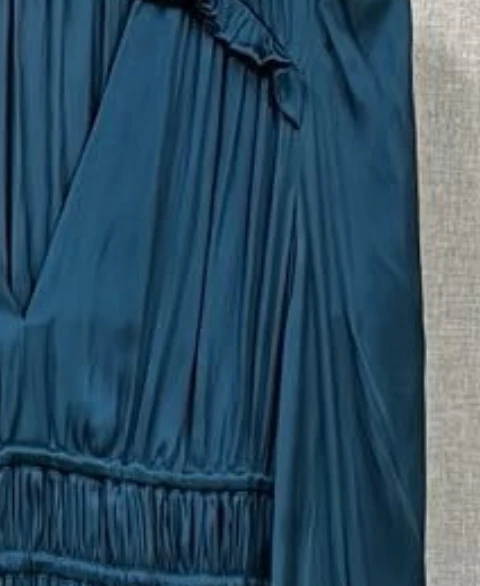 

2023 Spring Summer New V-neck Long Sleeve Elastic Waist Women Midi Dress
