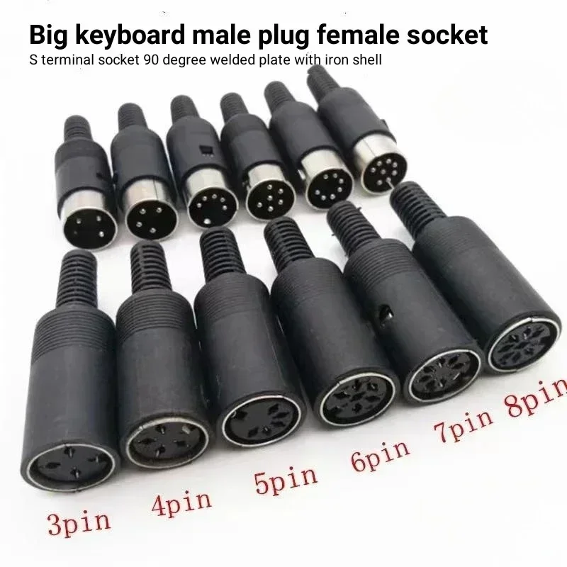 

100 шт. Штекерный/гнездовой разъем DIN 3/4/5/6/7/8 PIN Штекерный разъем для монтажа кабеля