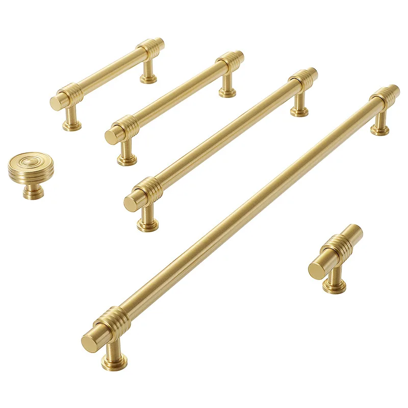 

Furniture Handle Brass Cabinet Pulls Wardrobe Handles Kitchen Knobs Dresser Drawer Pull Bars Nordic Fashion Door Hardware