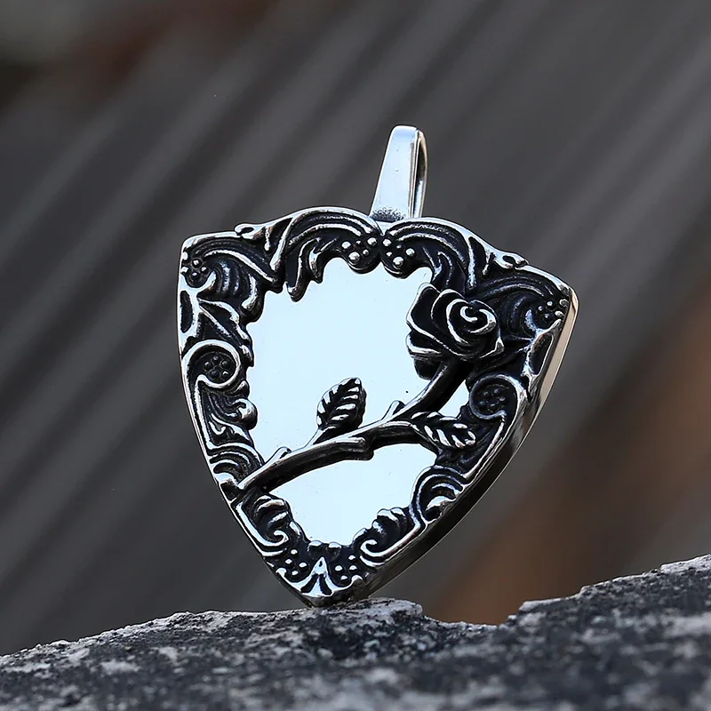 Мужское ожерелье из нержавеющей стали 316L с подвеской в виде зеркала цветами