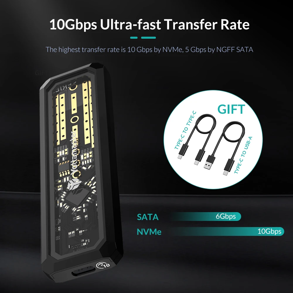 Корпус Yottamaster DF3 M2 NVMe SATA SSD USB3.1 GEN2 Type C Интерфейс 10 Гбит/с корпус для M-Key B + M ключ