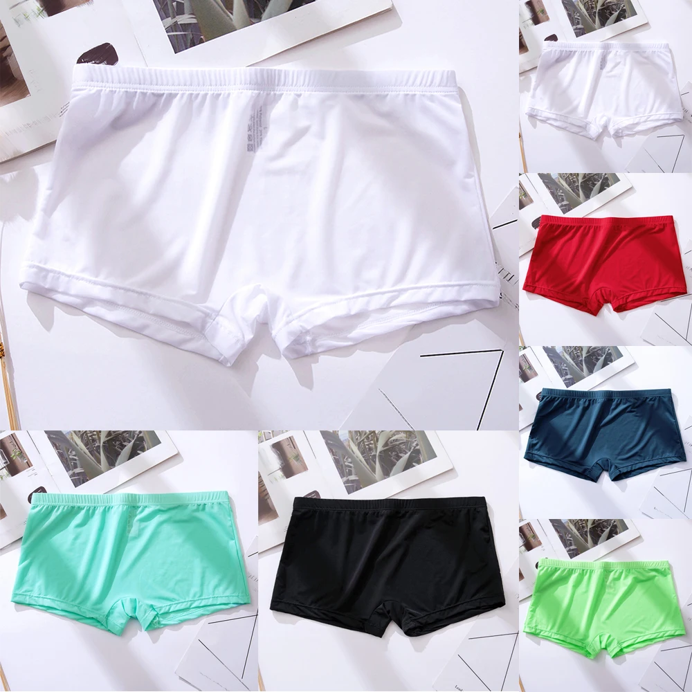 

Mens Ice Silk Boxers Homme Cozy Boxer Shorts Fashion Underwear Breathable Mannen Boxershorts Underpants