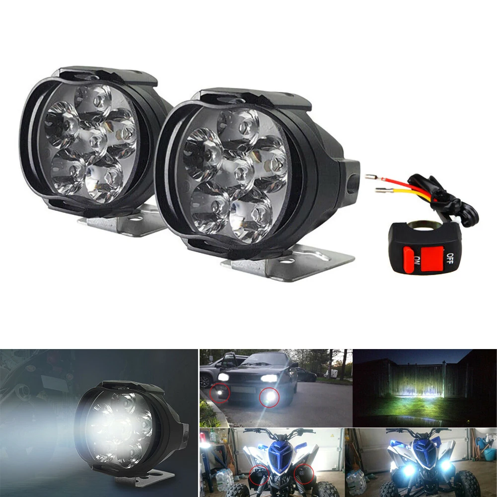 Car Motorcycle Bike Waterproof LED External Lights Fog Light Headlight Lamp 12V Universal Car light