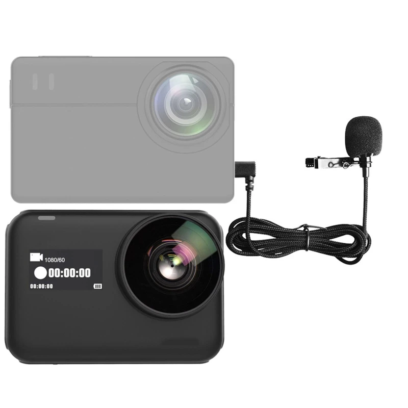 Проводной петличный микрофон звукосниматель на 360° для камеры SJCAM SJ8 SJ9 SJ10